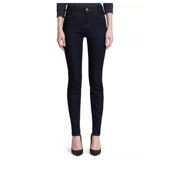 J Brand Women's High-Rise Skinny Jeans Size 32 Blue Dark Wash - Picture 1 of 13